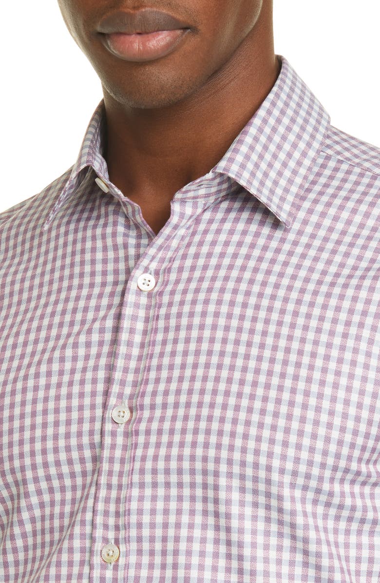 Canali Classic Fit Check Button-Up Shirt, Alternate, color,