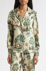 MONSE Deconstructed Silk Pajama Top