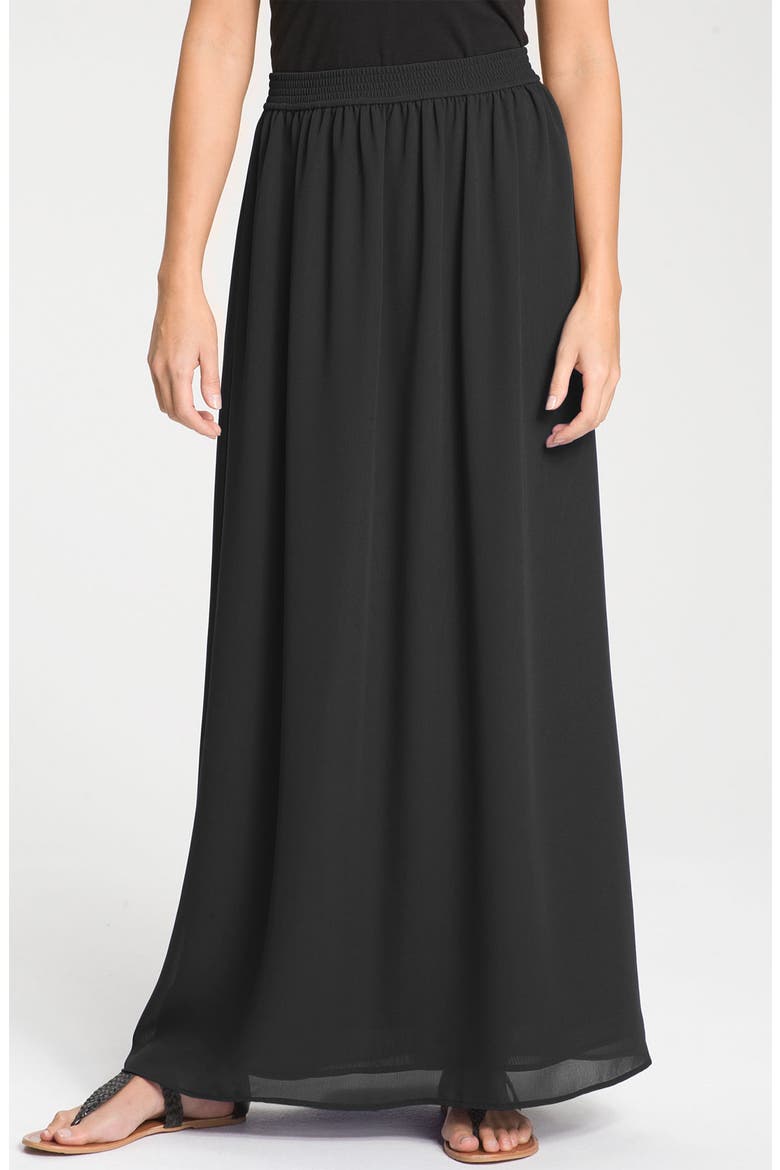 Chiffon Maxi Skirt, Main, color, BLACK