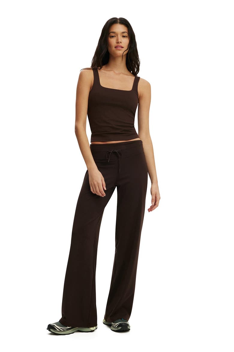 Women's Active Ultra Soft Tie Front Wide Leg Pant, Alternate, color, French Roast