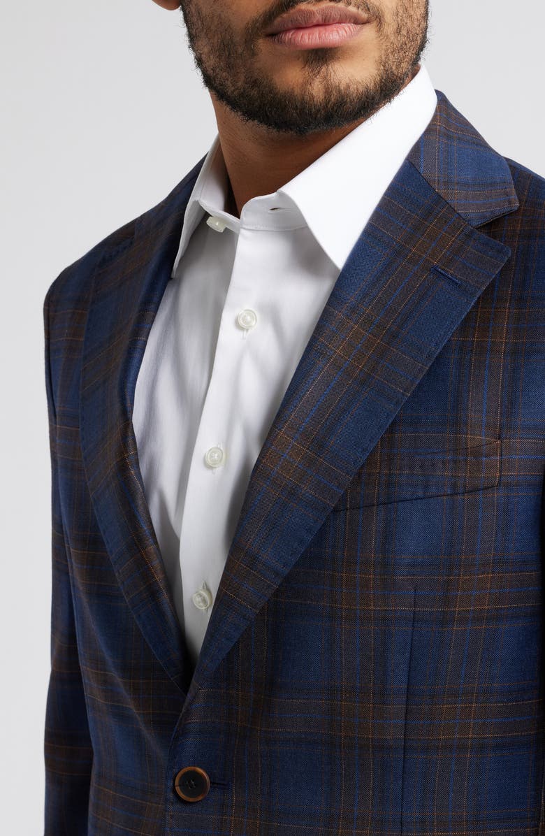 Zanella Thomas Plaid Stretch Wool Sport Coat, Alternate, color, 