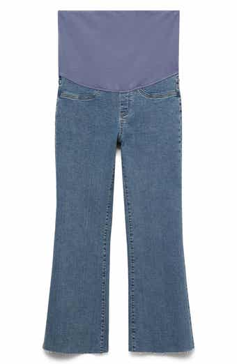 MANGO Over the Bump Crop Flare Maternity Jeans