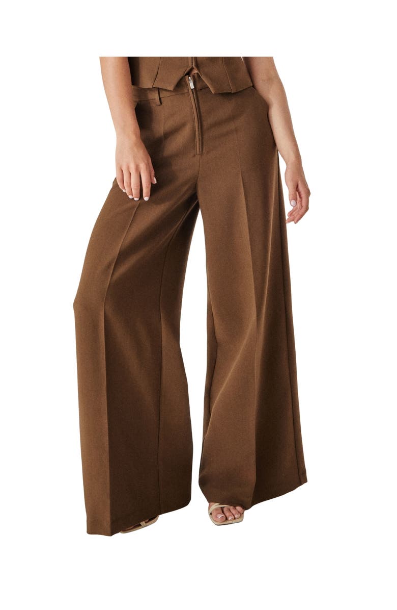 NASTY GAL Tailored Zip Front Wide Leg Pants, Alternate, color, 