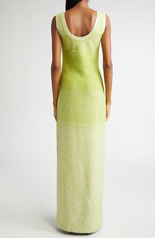 St John Sequin Knit Gown In Lemon Grass