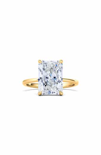 Everyday By HauteCarat Emerald Cut Lab Created Diamond 18K Gold Ring - 1.21 ctw