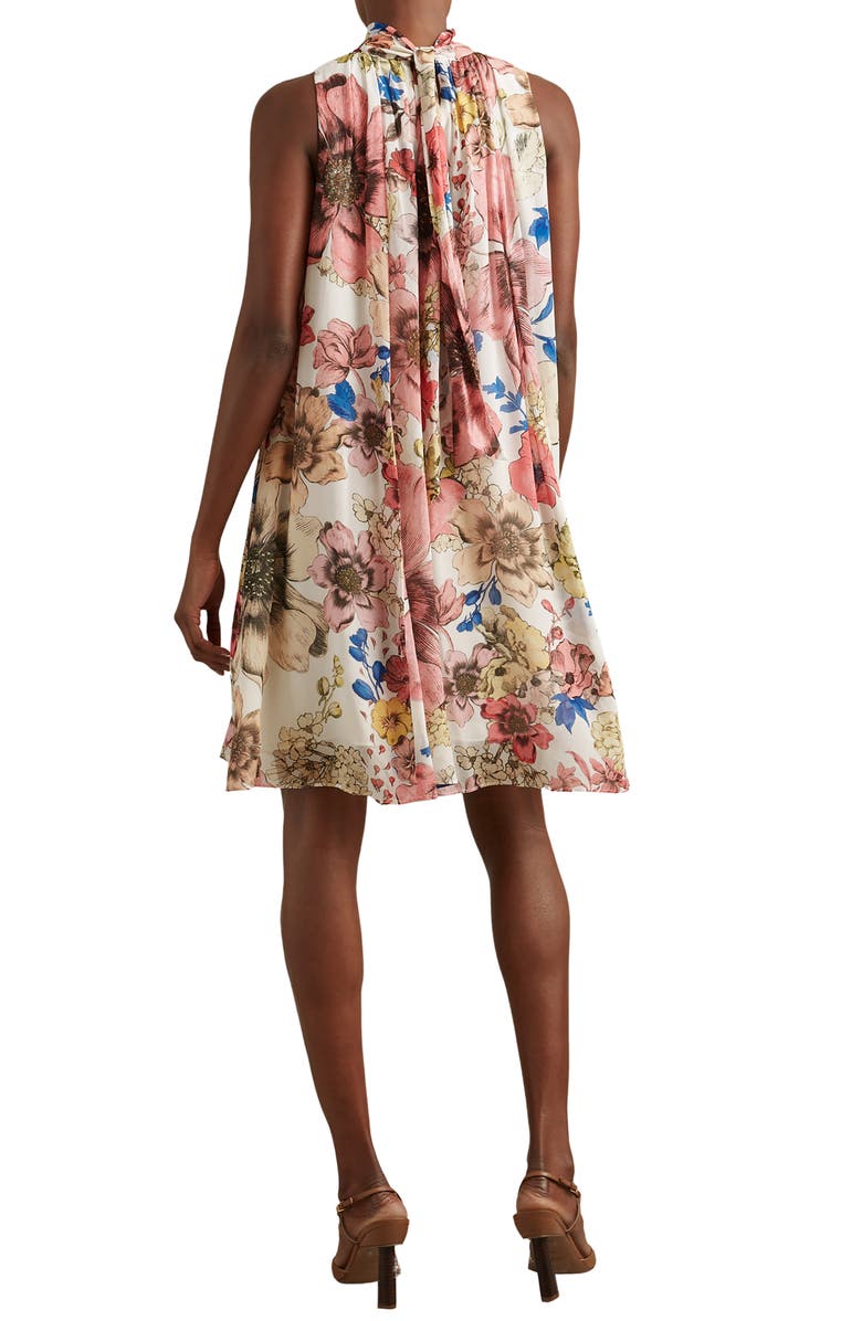 Reiss Kady Floral Shift Dress, Alternate, color, Cream/ Pink