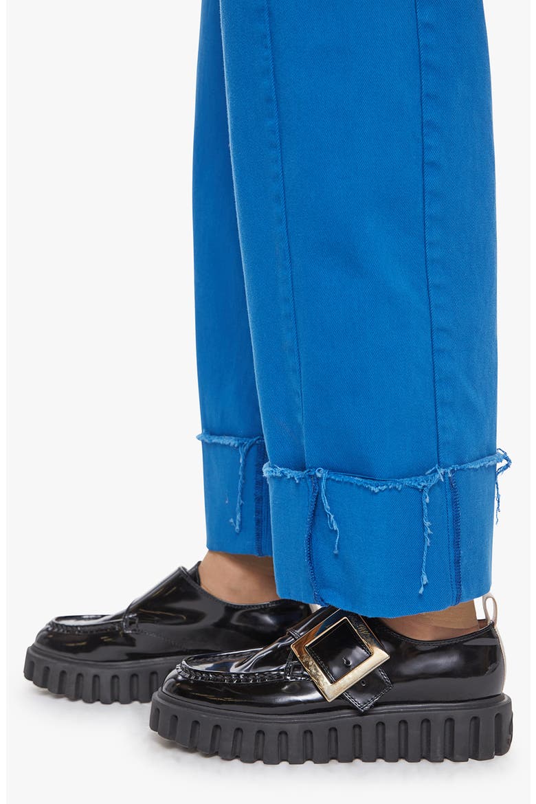 The Half Pipe Frayed Cuffed Barrel Leg Jeans, Alternate, color, MYKONOS BLUE