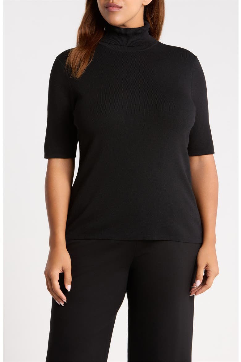 Short Sleeve Turtleneck Sweater, Main, color, ANNE BLACK