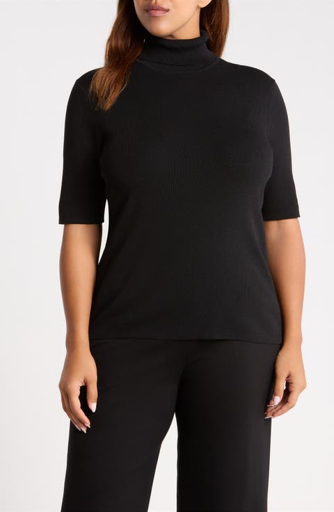 Short Sleeve Turtleneck Sweater