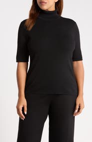 Anne Klein Short Sleeve Turtleneck Sweater