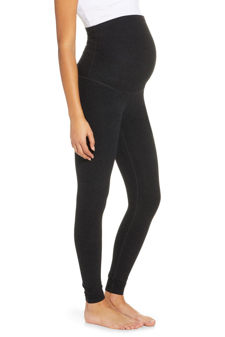 Empire Waist Maternity Leggings, Alternate, color, DARKEST NIGHT