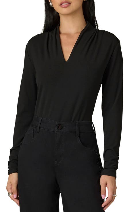 Shawl Neck Knit Top