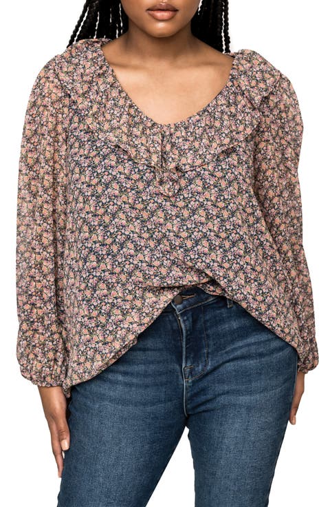Gigi V-Neck Long Sleeve Floral Top
