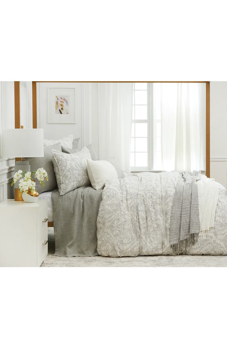 ELISABETH YORK Elaine Stone Cotton Euro Pillow Sham, Alternate, color, Grey