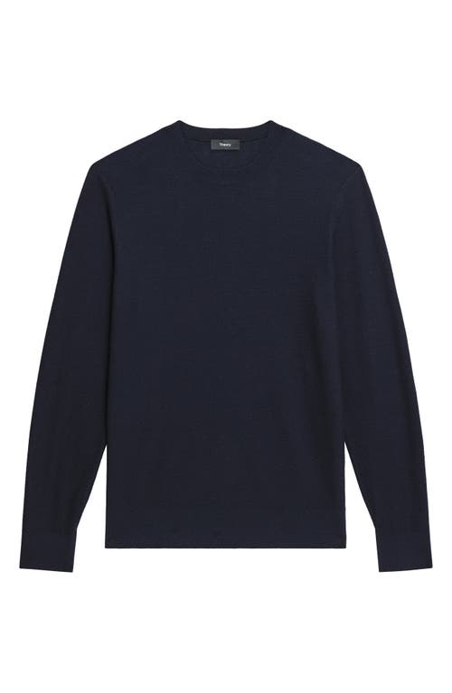 Theory Maden Textured Crewneck Sweater In Blue
