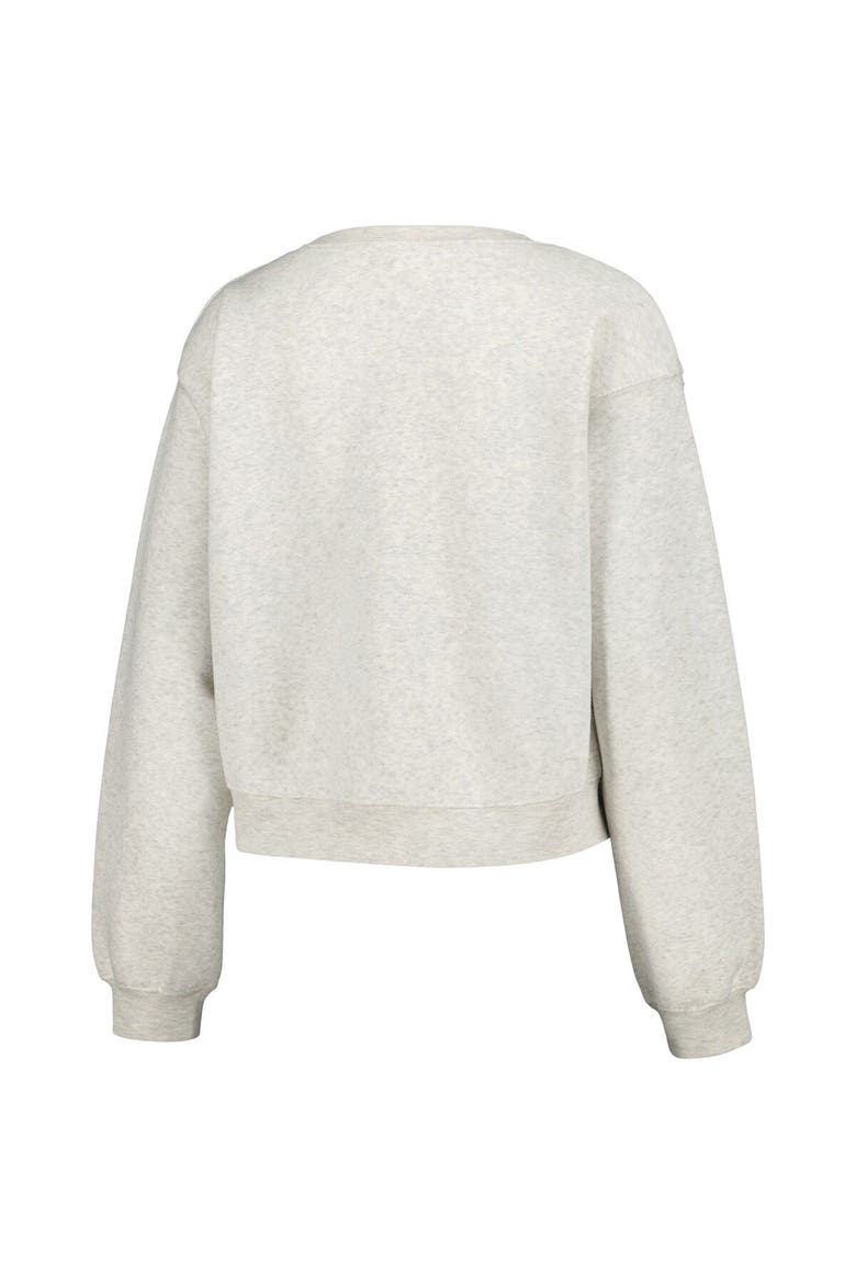 Women's ZooZatz Oatmeal Ohio State Buckeyes Core Chenille Cropped Pullover Sweatshirt, Alternate, color, Oatmeal
