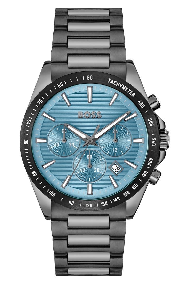 Strike Chronograph Bracelet Watch, 41mm, Main, color, TURQUOISE