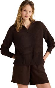 Haven Well Within Cotton Mixed Stitch Johnny Collar Sweater