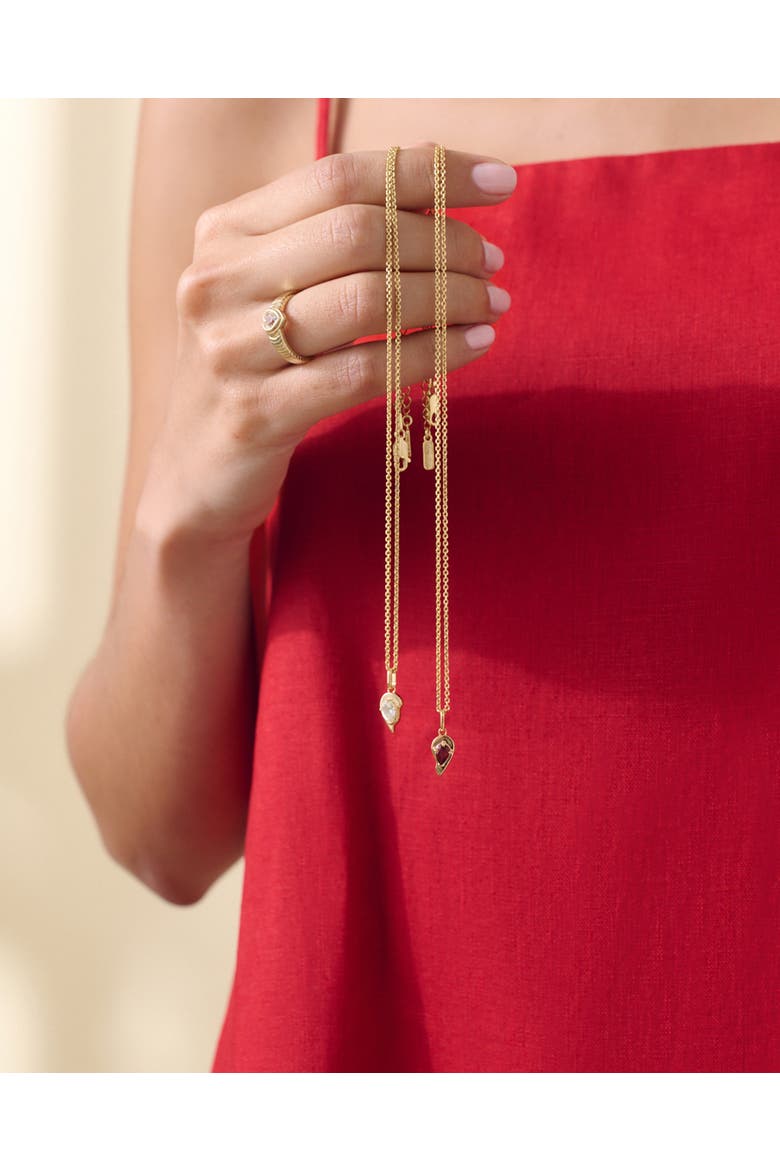 Toi et Moi Garnet & Topaz Friendship Necklaces, Alternate, color, Metallic Gold