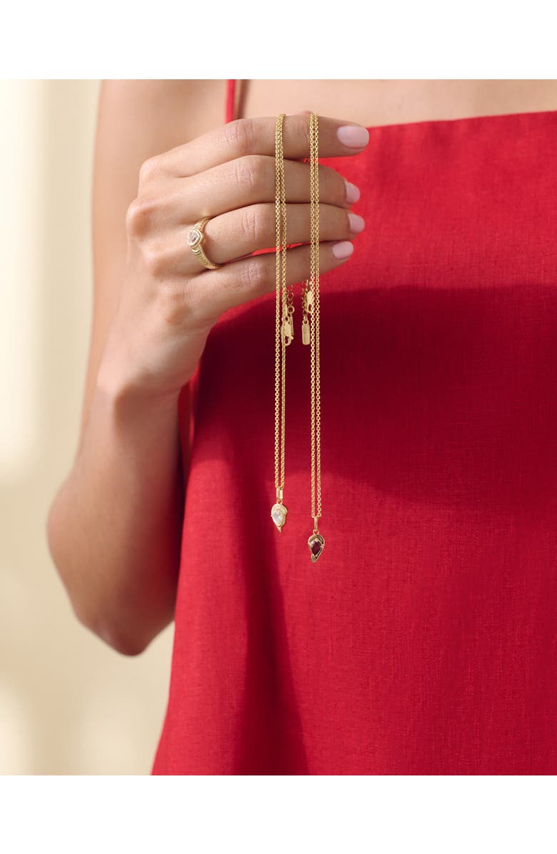 Edge of Ember Toi et Moi Garnet & Topaz Friendship Necklaces, Alternate, color, Metallic Gold