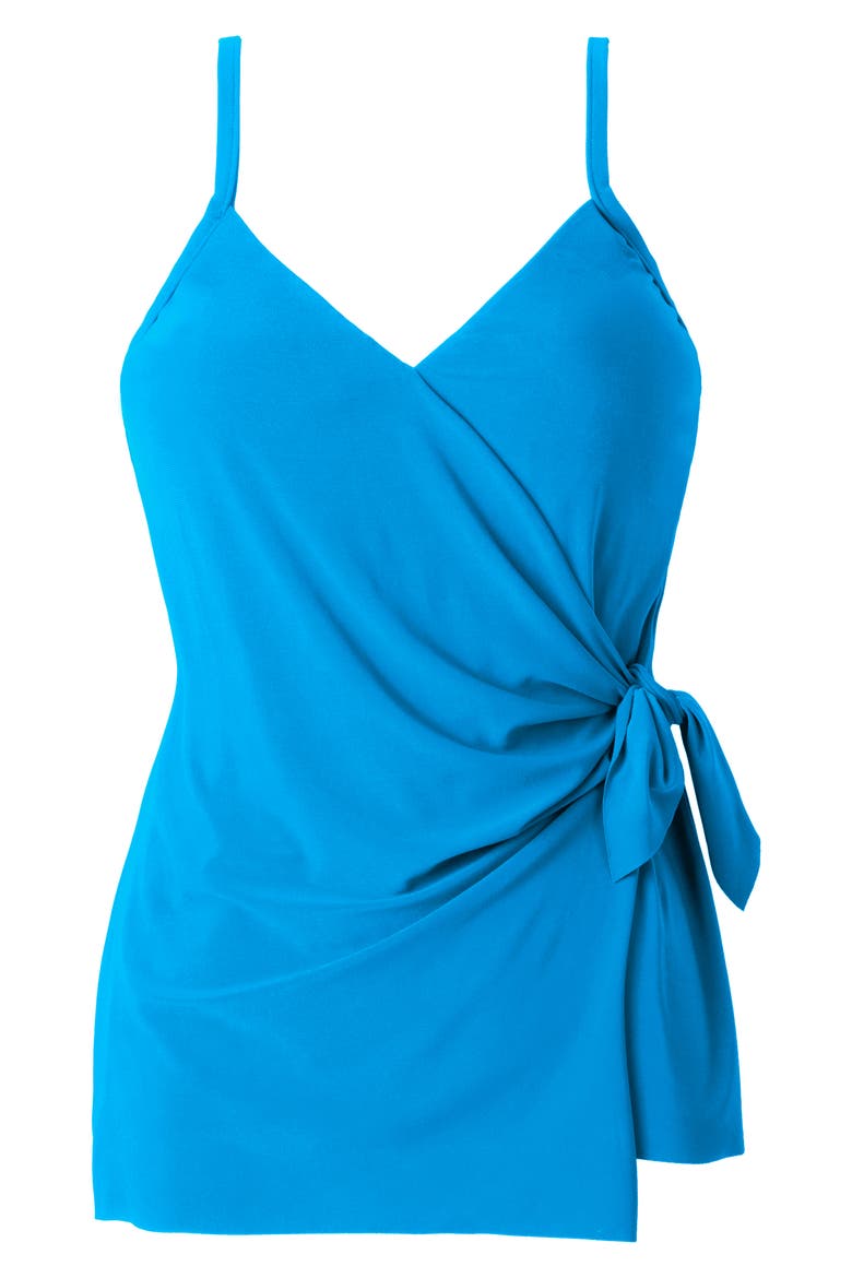 Carma Side Tie Solid Tankini Top, Alternate, color, SKY