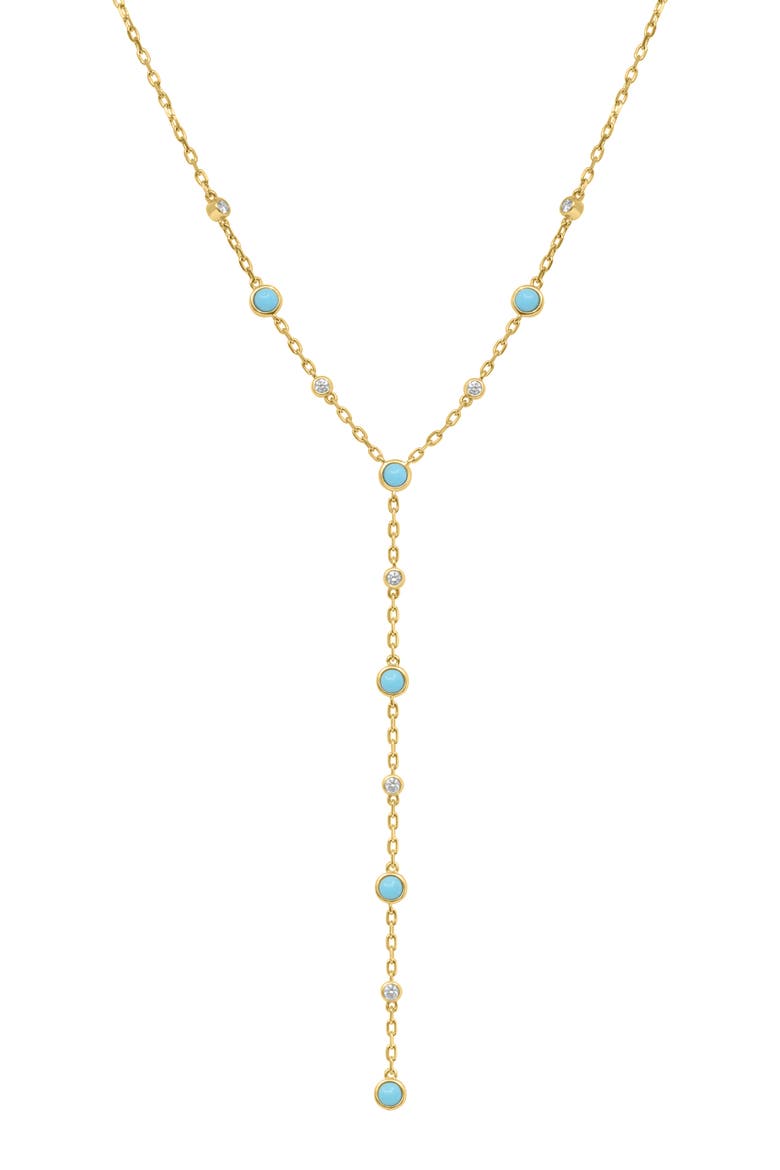 Turquoise & Diamond Station Y-Necklace, Alternate, color, BLUE