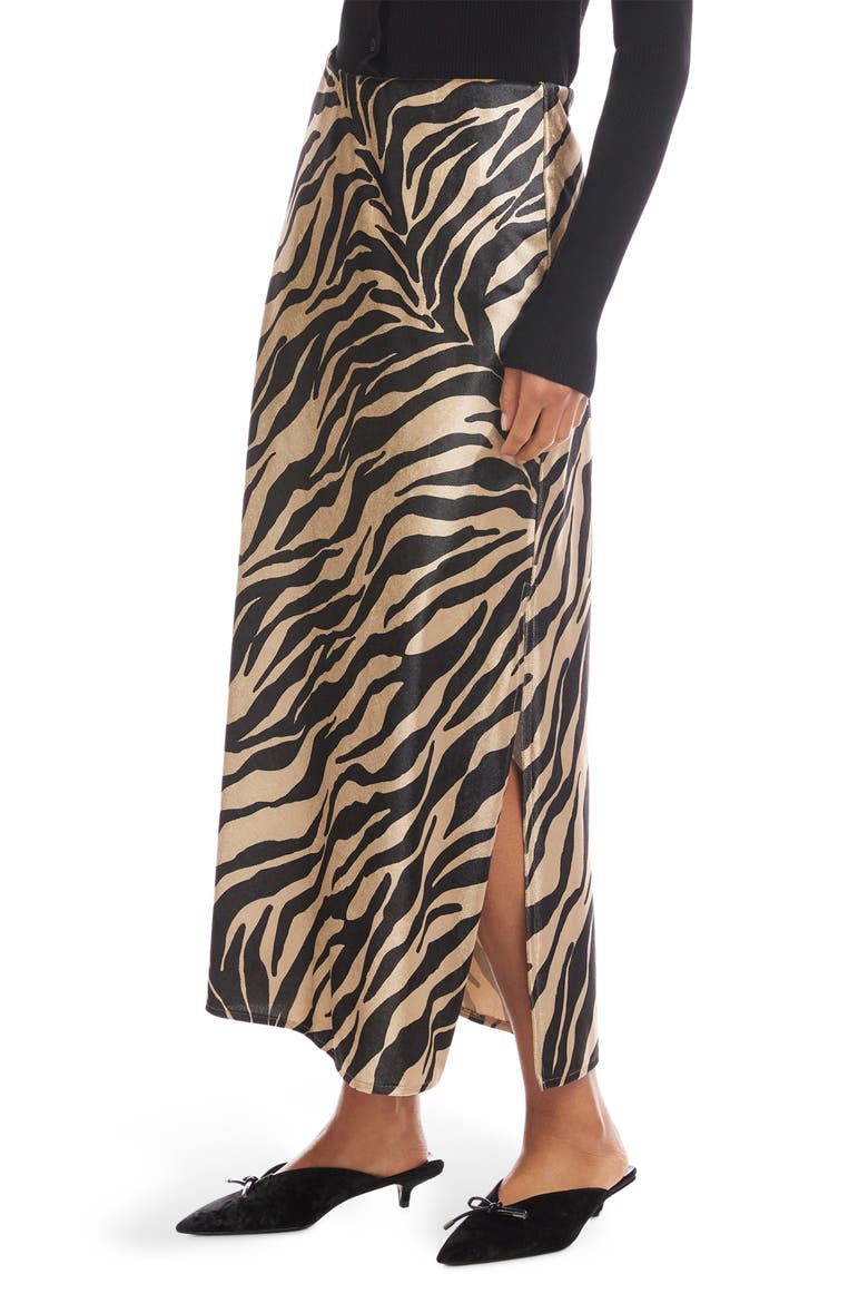 Evy Zebra Print Bias Cut Skirt, Alternate, color, ZEBRA