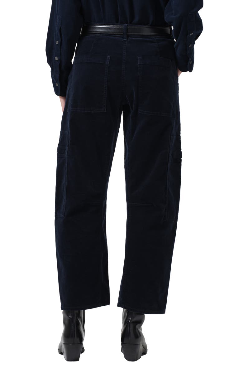 Citizens of Humanity Marcelle Low Rise Barrel Corduroy Cargo Pants, Alternate, color, Navy