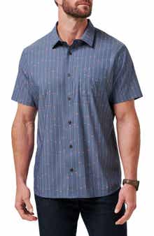 TravisMathew Deco Short Sleeve Cotton Blend Button-Up Shirt