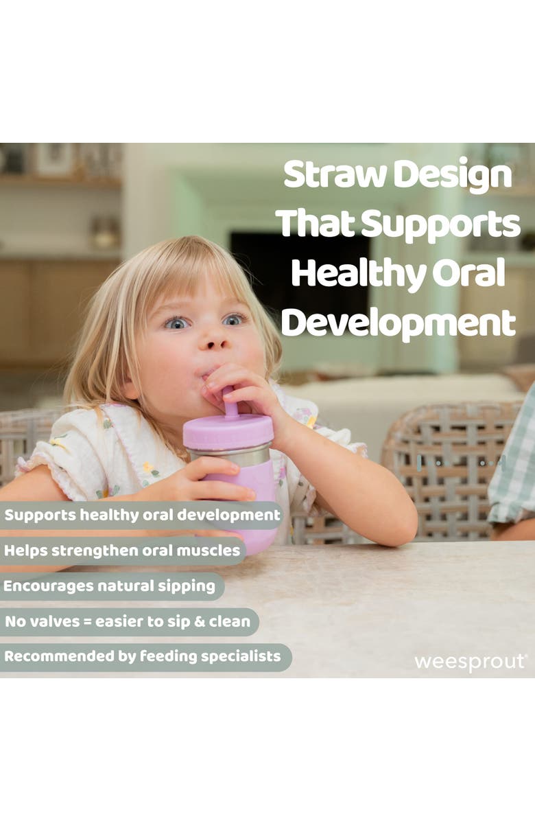 WeeSprout 2-in-1 Drinking Cups for Kids, Durable Stainless Steel Tumblers, Set of 4, Alternate, color, Green/Pink/Blue/Grey (8 Oz)