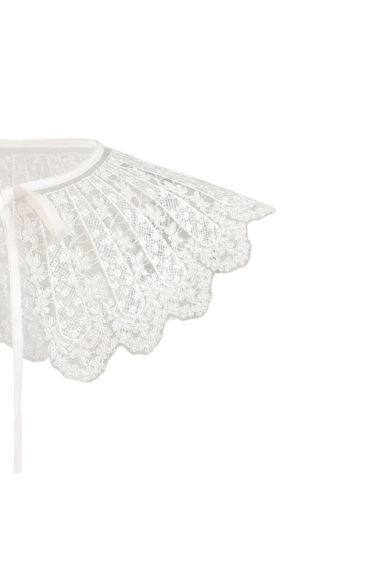 Lace Ribbon Stole, Alternate, color, White