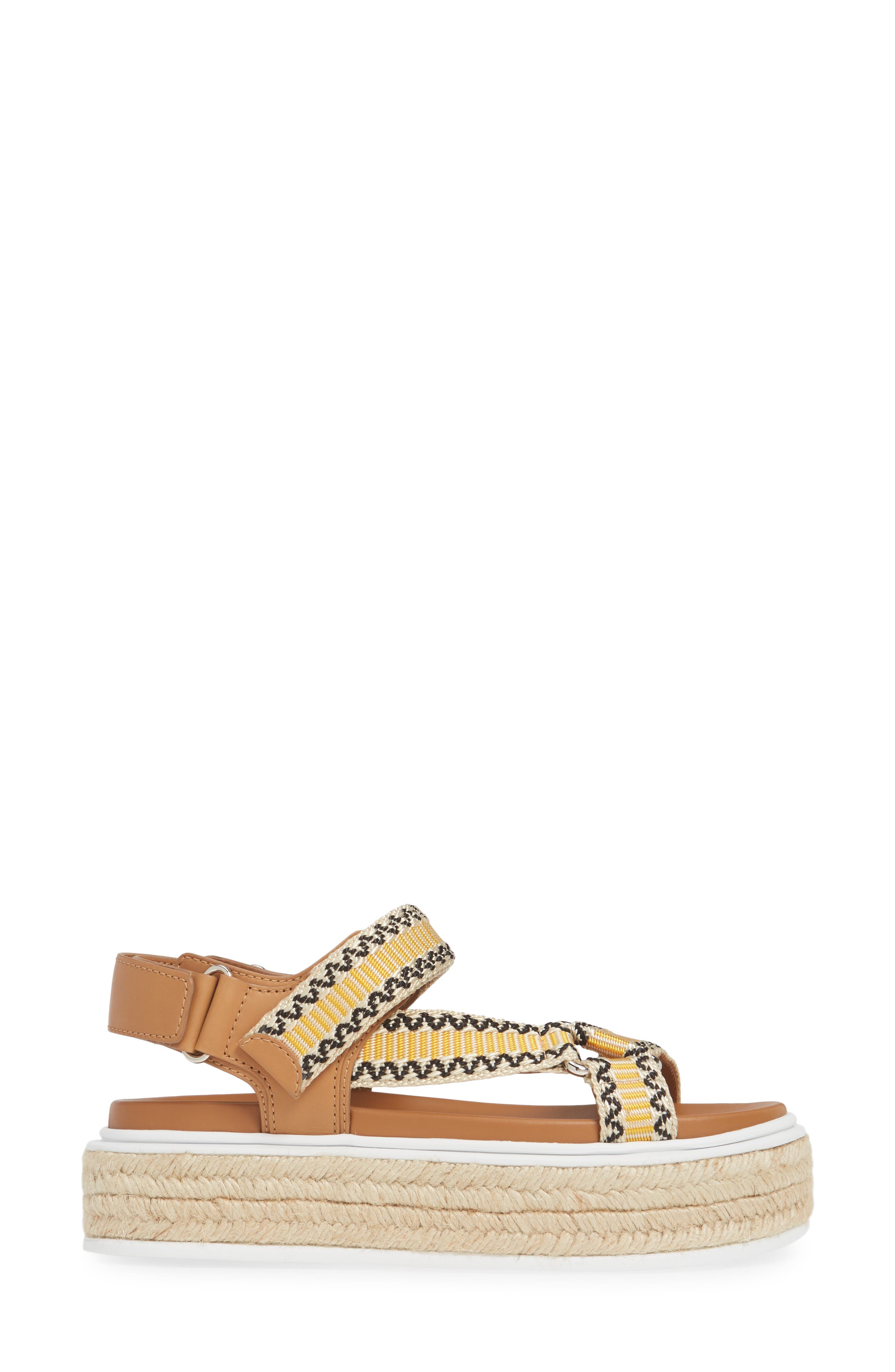 Platform Espadrille Sandal, Alternate, color, NATURAL/ ORANGE