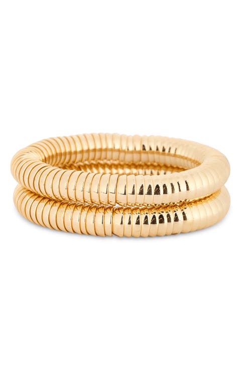 Set of 2 Disc Stretch Bracelets