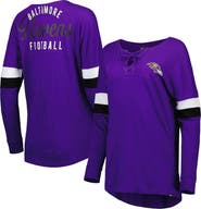 New Era Women's New Era  Purple Baltimore Ravens Athletic Varsity Lightweight Lace-Up Long Sleeve T-Shirt