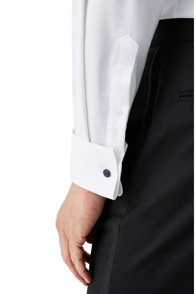 Contemporary Fit White Fly Front Tuxedo Shirt, Alternate, color, WHITE