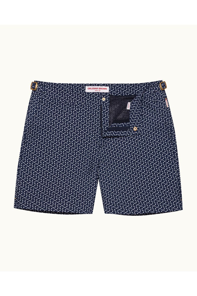 Bulldog Jacquard Mid-Length Swim Shorts, Main, color, NIGHT IRIS