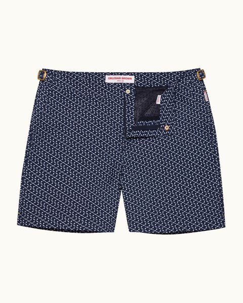Bulldog Jacquard Mid-Length Swim Shorts