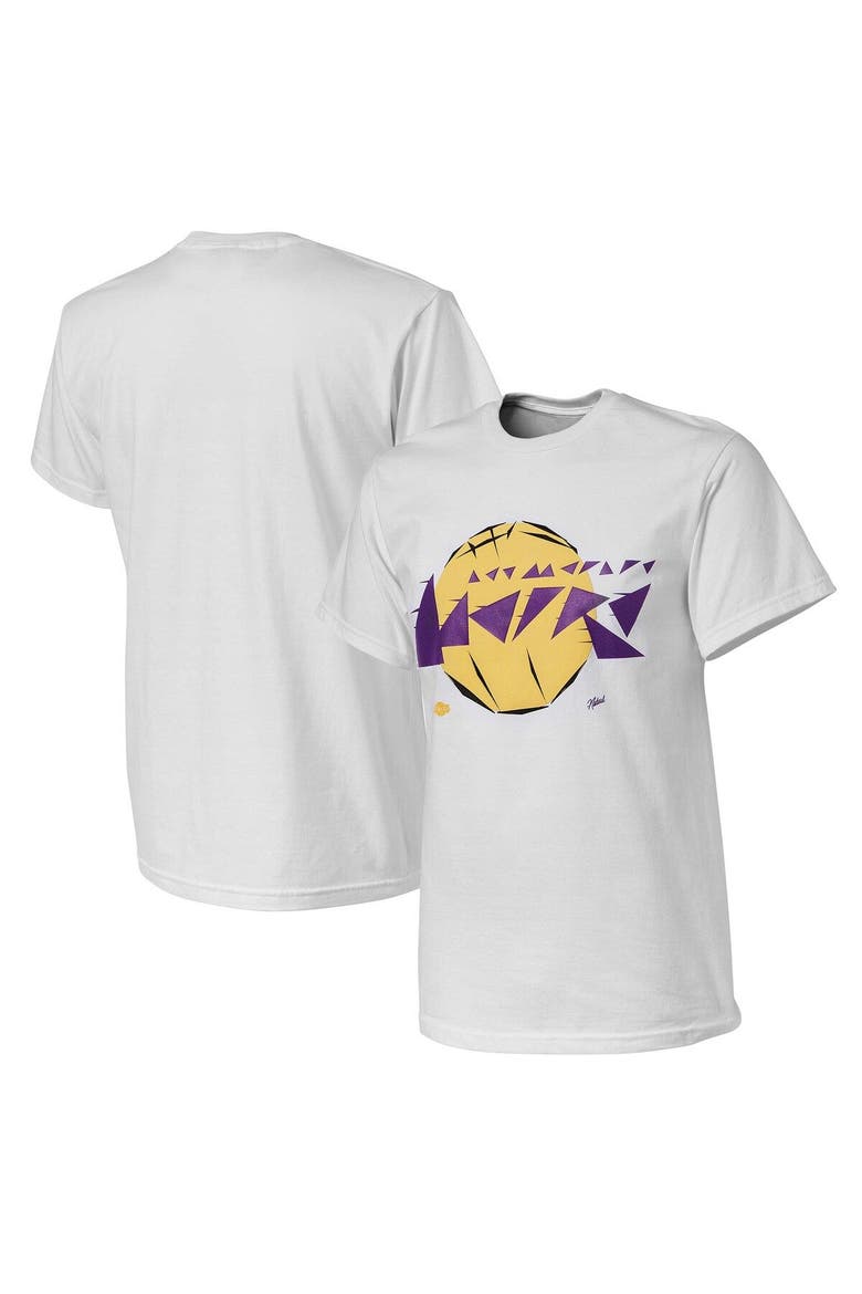 Men's NBA x Naturel White Los Angeles Lakers No Caller ID T-Shirt, Main, color, White