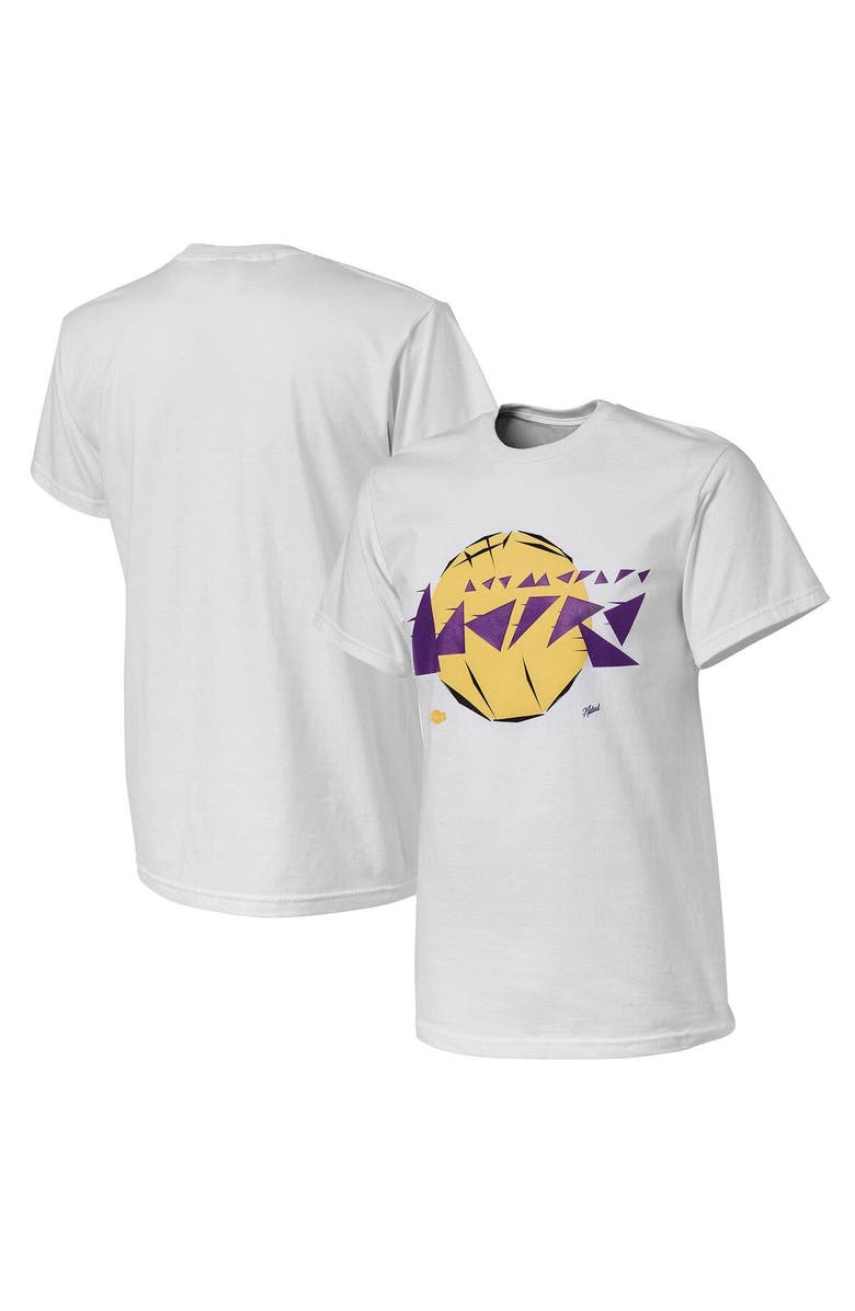 NBA X Naturel Men's NBA x Naturel White Los Angeles Lakers No Caller ID T-Shirt, Main, color, 