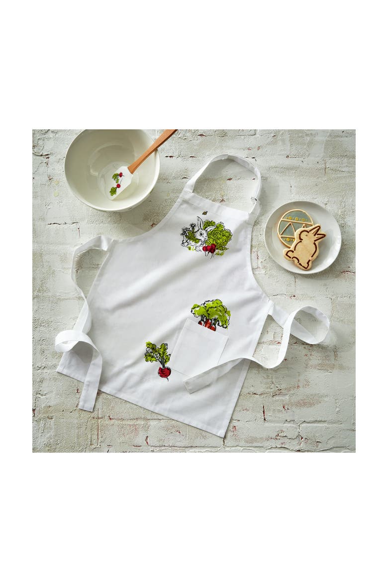 Easter Bunny Kids Cooking Apron Cotton, Alternate, color, White