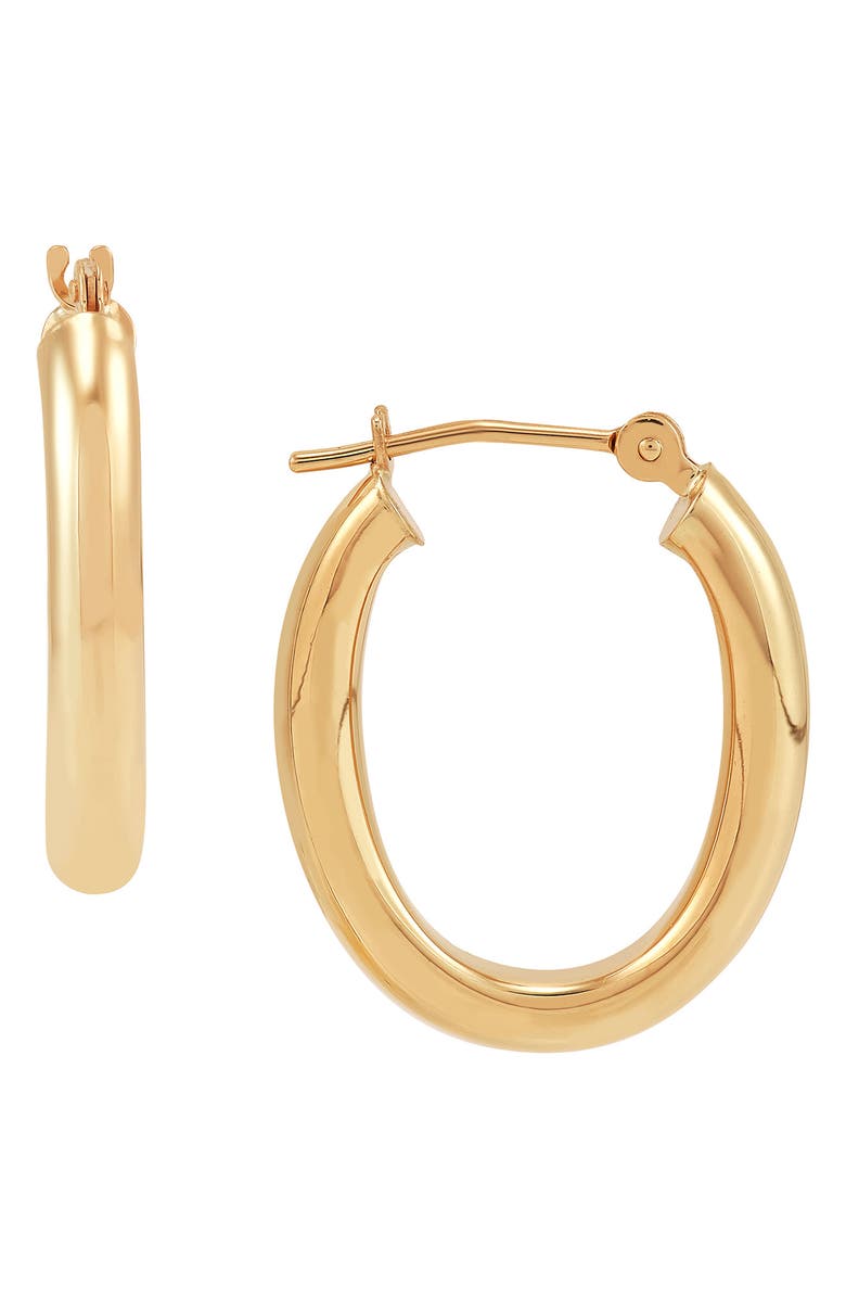 Frankie & Zoe Oval Hoop Earrings, Main, color, Yellow Gold