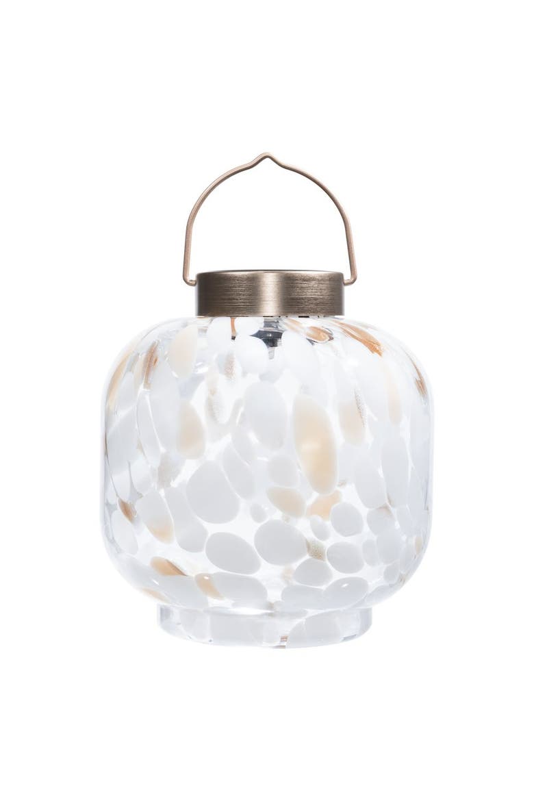 Cabin Solar Lantern Handblown Glass, Main, color, Toasted Marshmellow