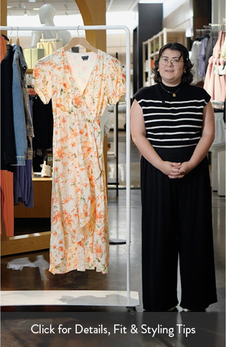 Sarina Floral Print Midi Wrap Dress, sales video thumbnail