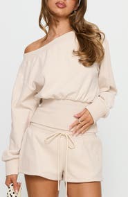 Princess Polly Cassey Off the Shoulder Slouchy Sweatshirt