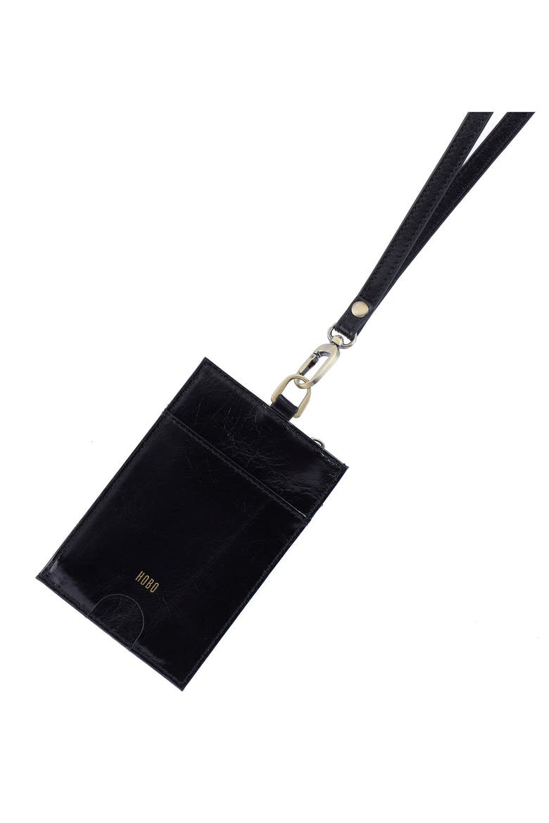 Around Town Lanyard Card Case, Alternate, color, BLACK