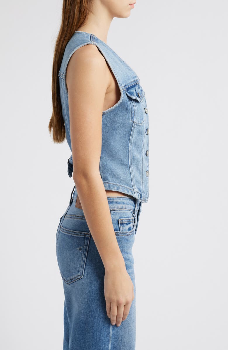 HIDDEN JEANS Fitted Denim Vest, Alternate, color, Med Wash