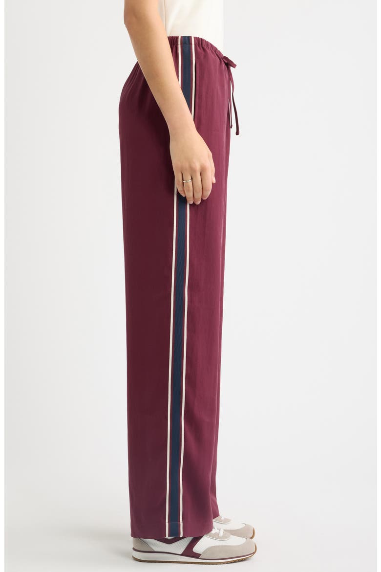 Pull-On Straight Leg Twill Pants, Alternate, color, BURGUNDY LONDON