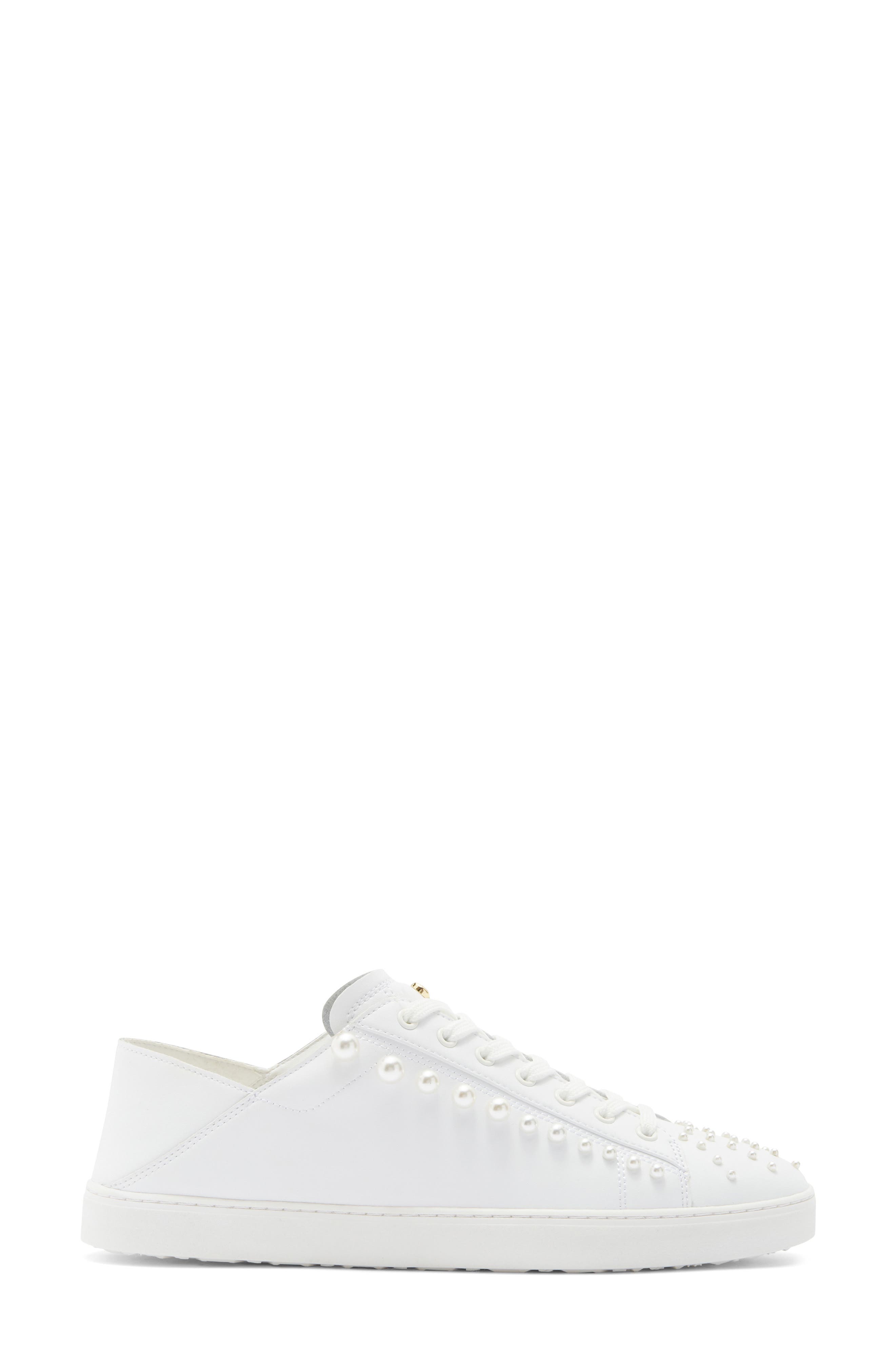 Stuart Weitzman Goldie Convertible Sneaker, Alternate, color, White.