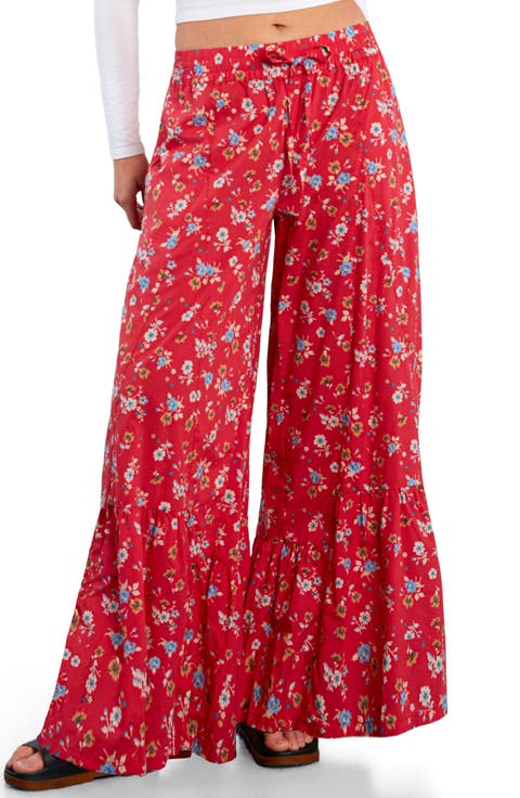 Drawstring Waist Tiered Pants