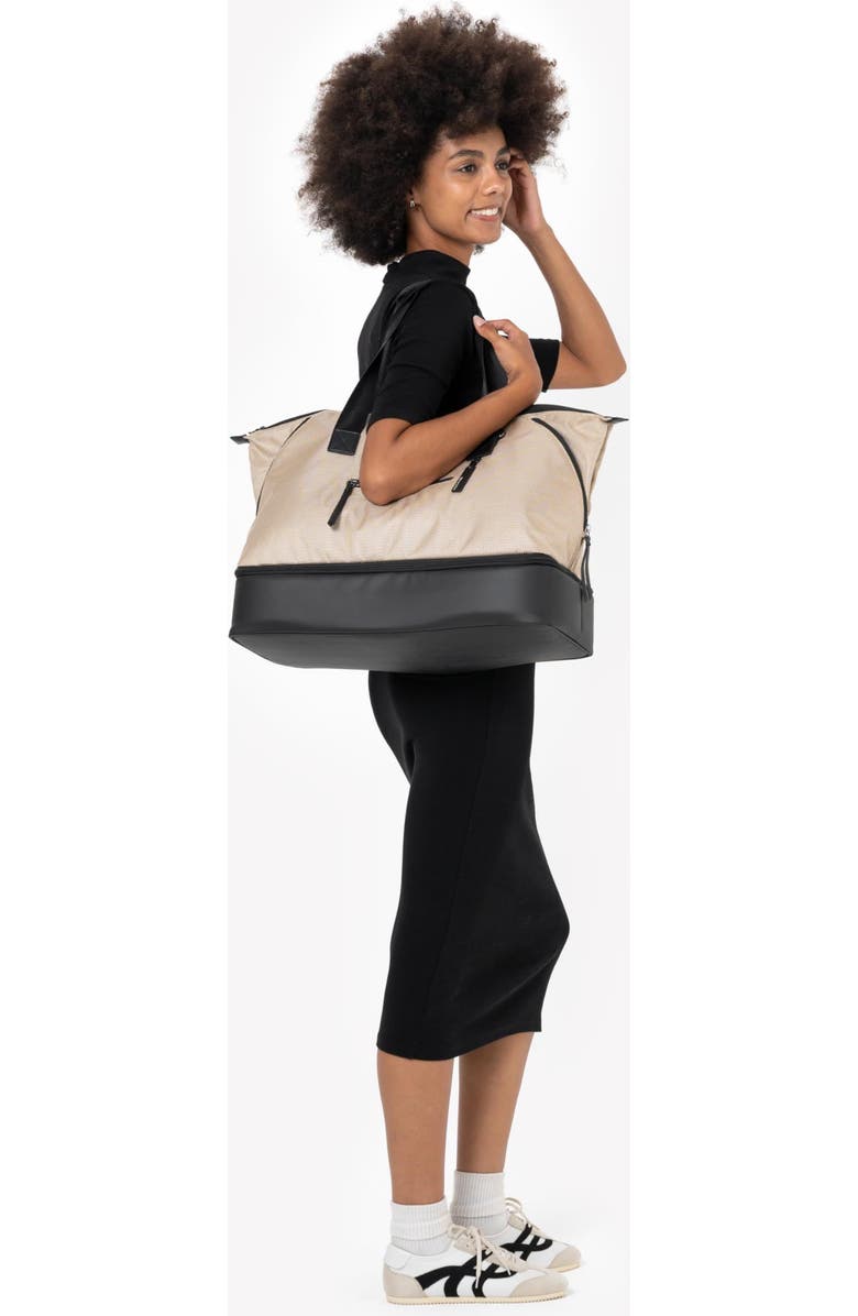 Sherpani Boston Anti Theft Travel Tote Bag with Removable Shoe Compartment, Alternate, color, Straw